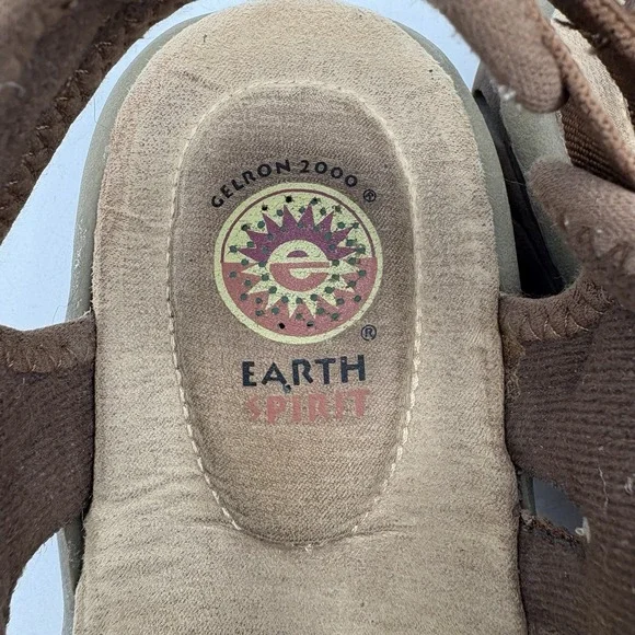 Earth Spirit Shoes Womens Size 10 Gelron 2000 Dewey Brown Leather Sandals - Picture 5 of 10